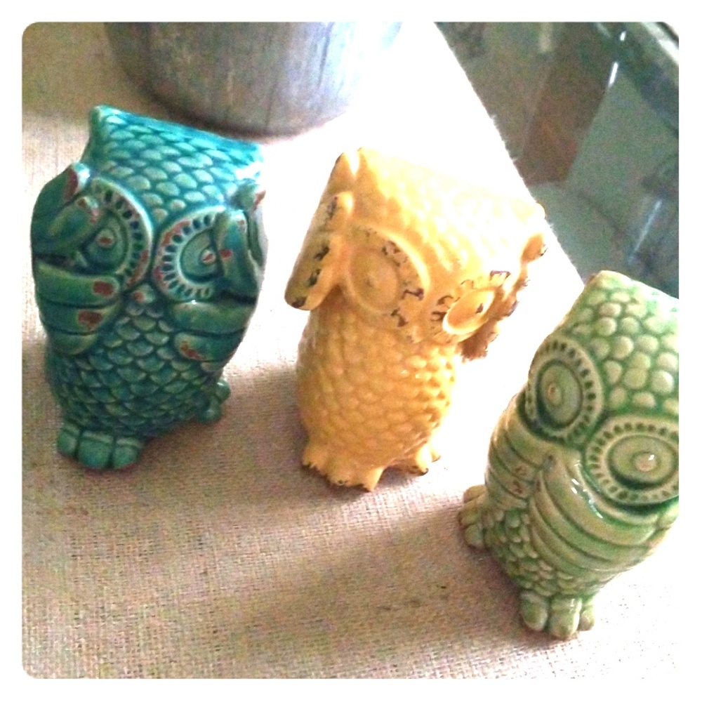 Owl decor trio
